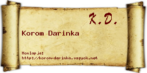 Korom Darinka névjegykártya